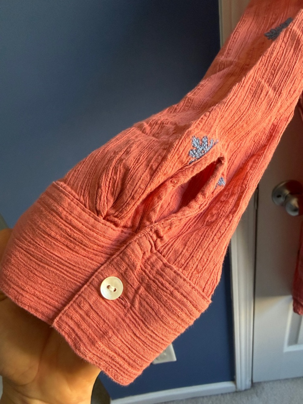 J. Jill Pure Jill Embroidered Shirtdress Size 3X in Coral Reef, Blue Lake - Picture 8 of 15
